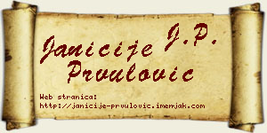 Janićije Prvulović vizit kartica